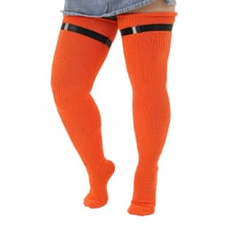 image-Knee Length Anti Slip Long Tube With Thick Wool Knitted Garter Buckle