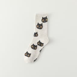 image-College Style White Cartoon Kitten All-match Fashion