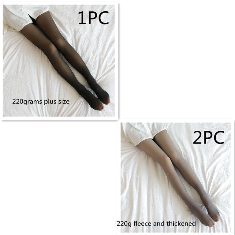 image-Fake Translucent Plus Size Leggings Fleece Lined Tights Fall And Winter Warm Fleece Pantyhose Women Fleece Lined Pantyhose Thermal Winter Tights
