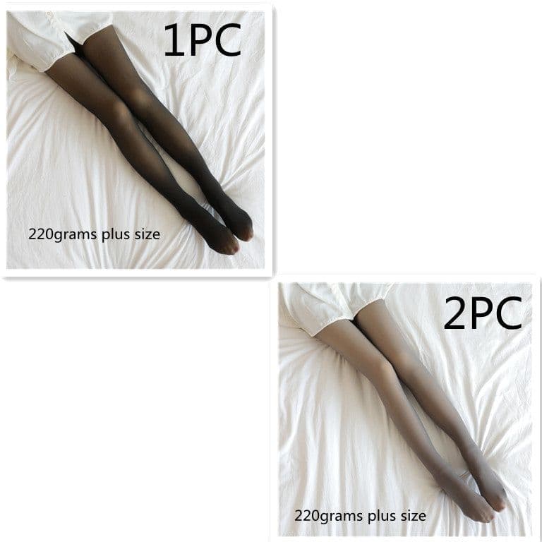 image-Fake Translucent Plus Size Leggings Fleece Lined Tights Fall And Winter Warm Fleece Pantyhose Women Fleece Lined Pantyhose Thermal Winter Tights