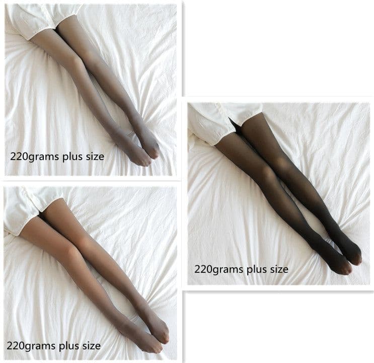 image-Fake Translucent Plus Size Leggings Fleece Lined Tights Fall And Winter Warm Fleece Pantyhose Women Fleece Lined Pantyhose Thermal Winter Tights