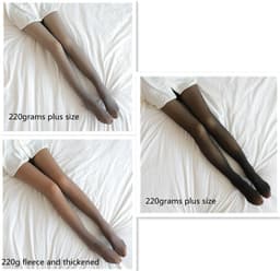 image-Fake Translucent Plus Size Leggings Fleece Lined Tights Fall And Winter Warm Fleece Pantyhose Women Fleece Lined Pantyhose Thermal Winter Tights