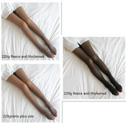 image-Fake Translucent Plus Size Leggings Fleece Lined Tights Fall And Winter Warm Fleece Pantyhose Women Fleece Lined Pantyhose Thermal Winter Tights