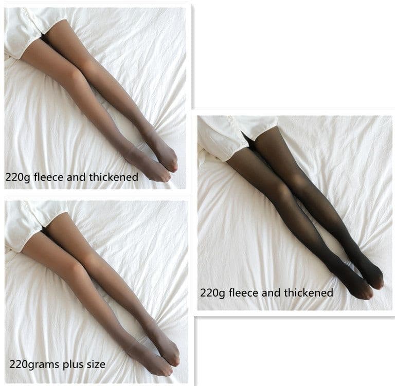 image-Fake Translucent Plus Size Leggings Fleece Lined Tights Fall And Winter Warm Fleece Pantyhose Women Fleece Lined Pantyhose Thermal Winter Tights