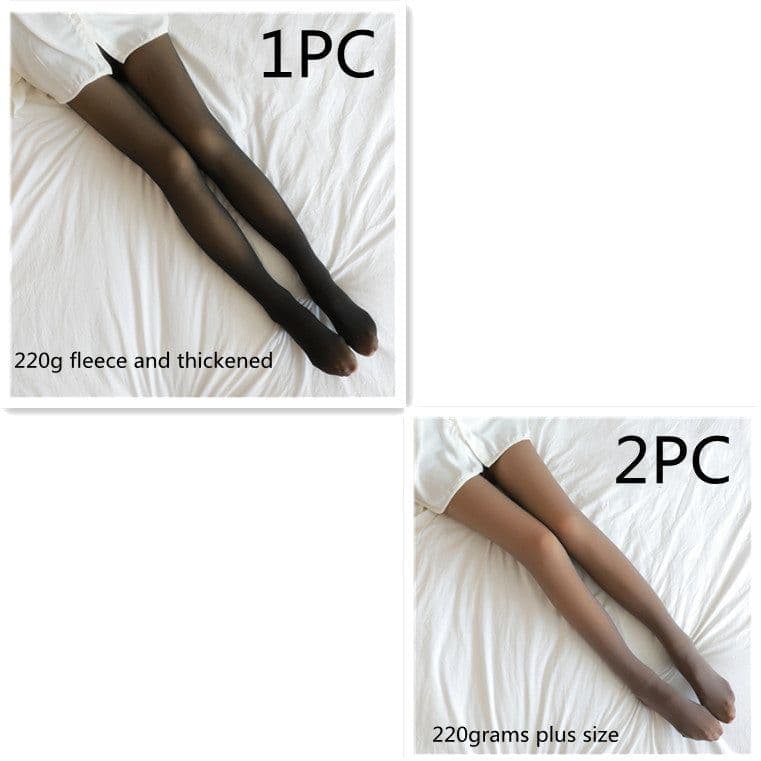 image-Fake Translucent Plus Size Leggings Fleece Lined Tights Fall And Winter Warm Fleece Pantyhose Women Fleece Lined Pantyhose Thermal Winter Tights