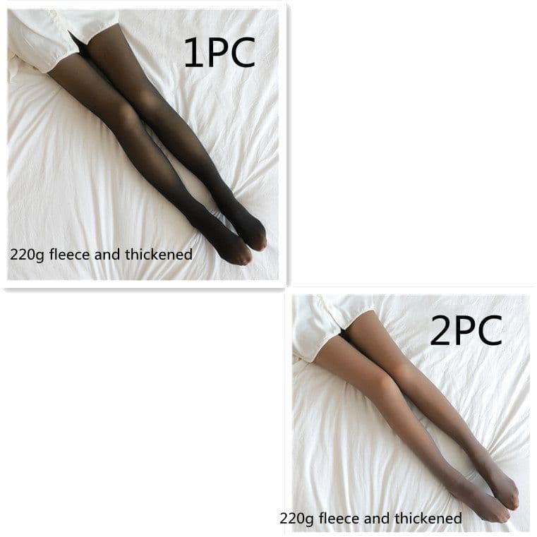 image-Fake Translucent Plus Size Leggings Fleece Lined Tights Fall And Winter Warm Fleece Pantyhose Women Fleece Lined Pantyhose Thermal Winter Tights