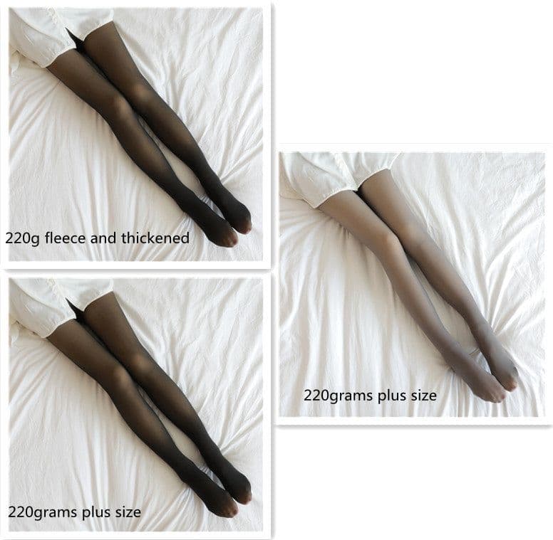image-Fake Translucent Plus Size Leggings Fleece Lined Tights Fall And Winter Warm Fleece Pantyhose Women Fleece Lined Pantyhose Thermal Winter Tights