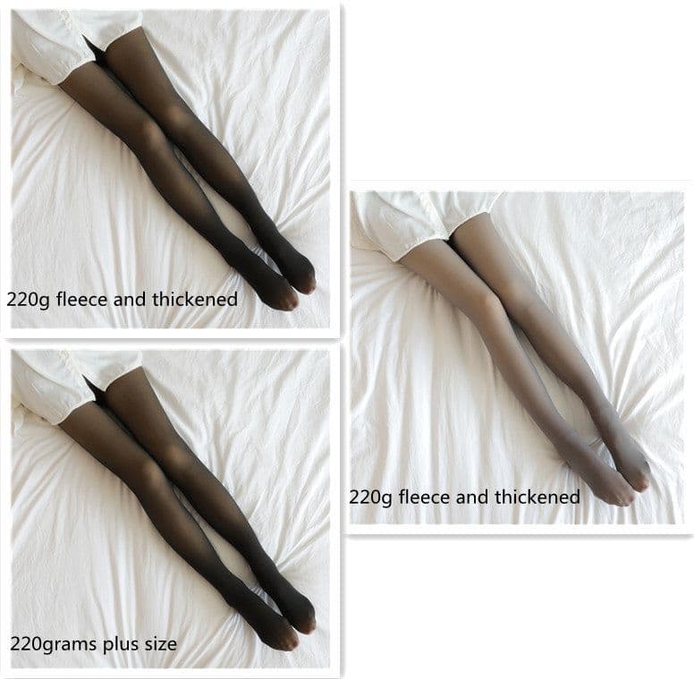 image-Fake Translucent Plus Size Leggings Fleece Lined Tights Fall And Winter Warm Fleece Pantyhose Women Fleece Lined Pantyhose Thermal Winter Tights