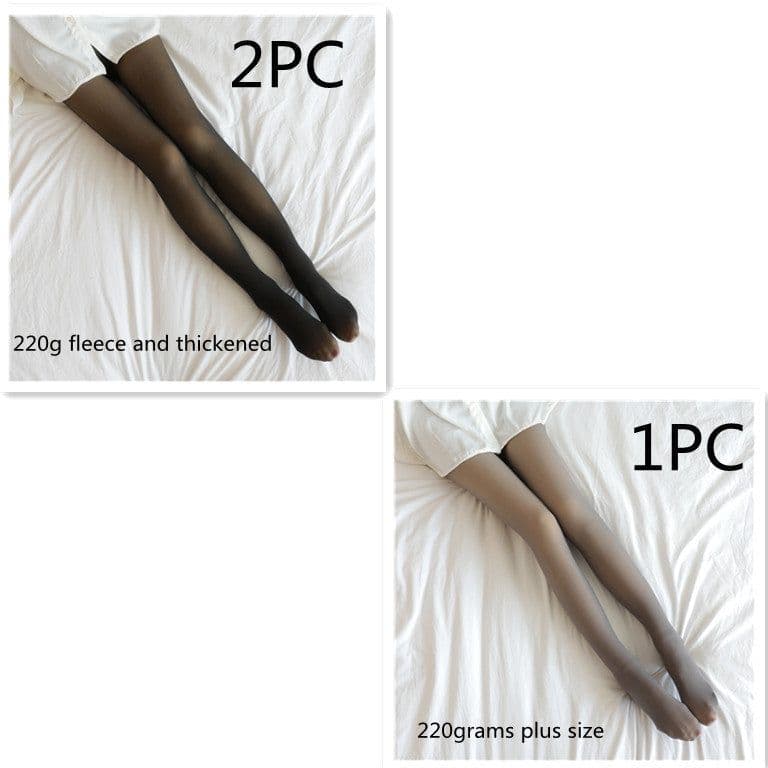 image-Fake Translucent Plus Size Leggings Fleece Lined Tights Fall And Winter Warm Fleece Pantyhose Women Fleece Lined Pantyhose Thermal Winter Tights