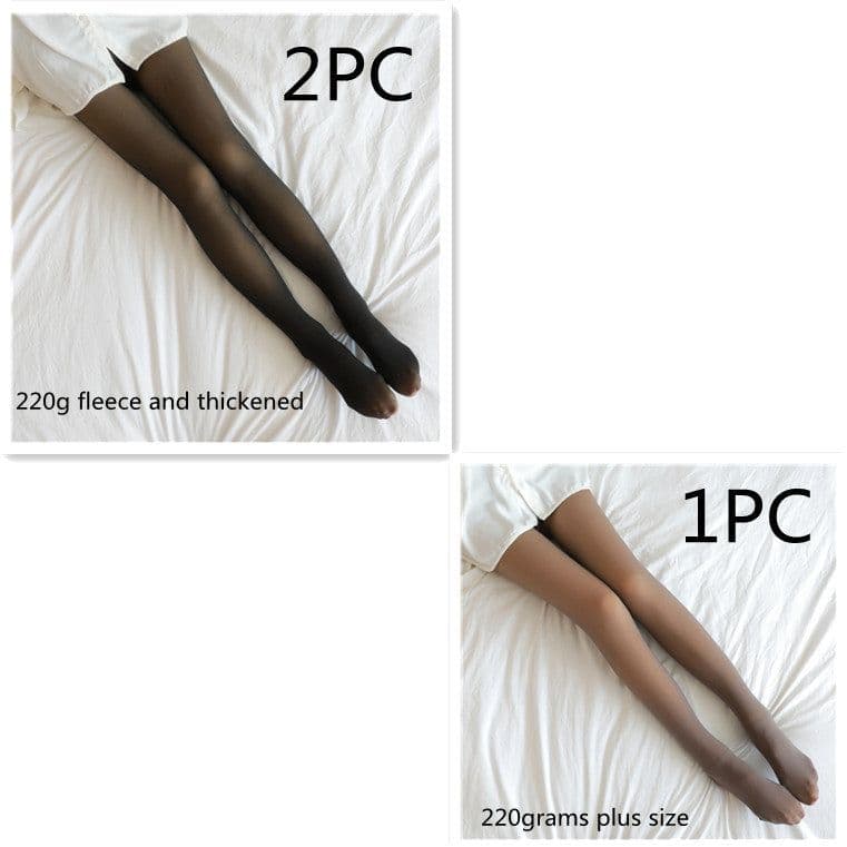 image-Fake Translucent Plus Size Leggings Fleece Lined Tights Fall And Winter Warm Fleece Pantyhose Women Fleece Lined Pantyhose Thermal Winter Tights