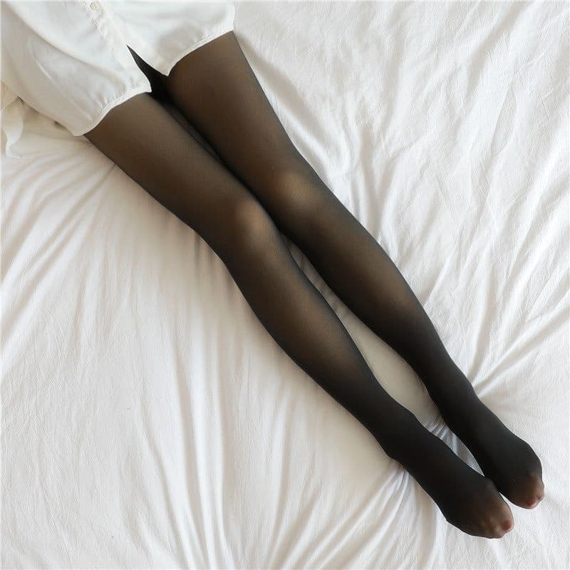 image-Fake Translucent Plus Size Leggings Fleece Lined Tights Fall And Winter Warm Fleece Pantyhose Women Fleece Lined Pantyhose Thermal Winter Tights