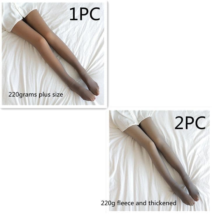image-Fake Translucent Plus Size Leggings Fleece Lined Tights Fall And Winter Warm Fleece Pantyhose Women Fleece Lined Pantyhose Thermal Winter Tights