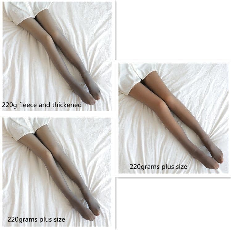 image-Fake Translucent Plus Size Leggings Fleece Lined Tights Fall And Winter Warm Fleece Pantyhose Women Fleece Lined Pantyhose Thermal Winter Tights
