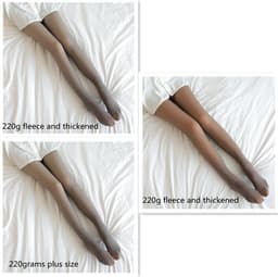 image-Fake Translucent Plus Size Leggings Fleece Lined Tights Fall And Winter Warm Fleece Pantyhose Women Fleece Lined Pantyhose Thermal Winter Tights