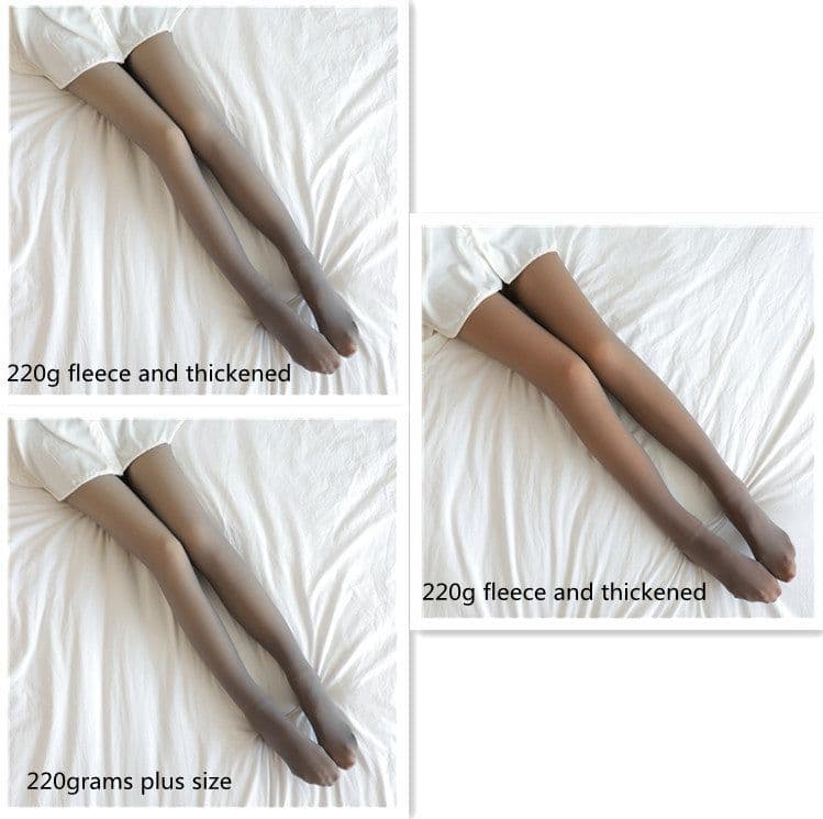 image-Fake Translucent Plus Size Leggings Fleece Lined Tights Fall And Winter Warm Fleece Pantyhose Women Fleece Lined Pantyhose Thermal Winter Tights