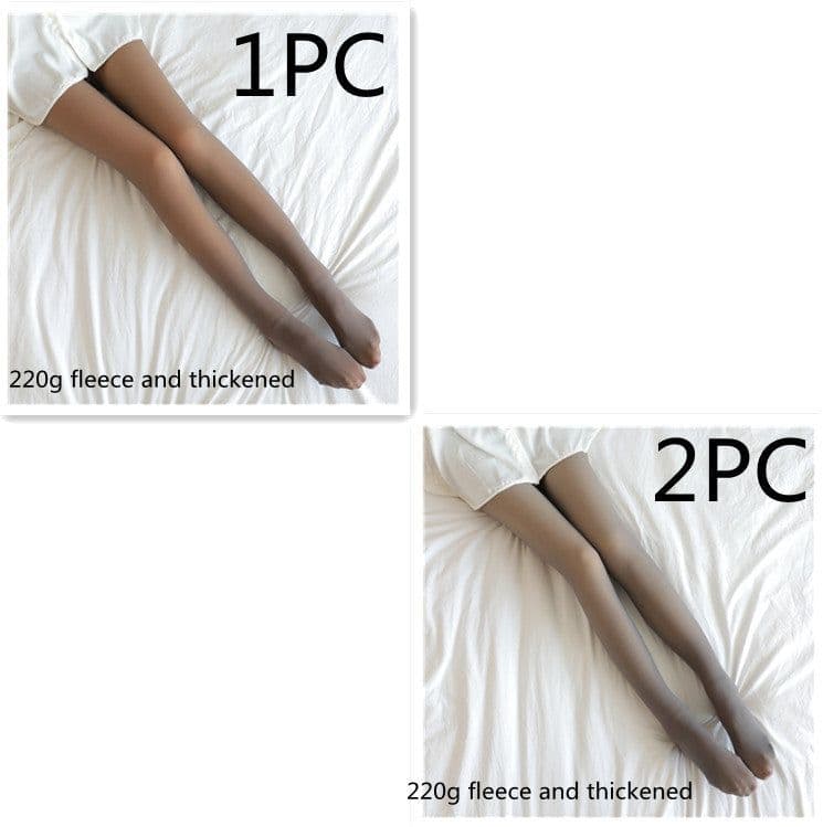 image-Fake Translucent Plus Size Leggings Fleece Lined Tights Fall And Winter Warm Fleece Pantyhose Women Fleece Lined Pantyhose Thermal Winter Tights
