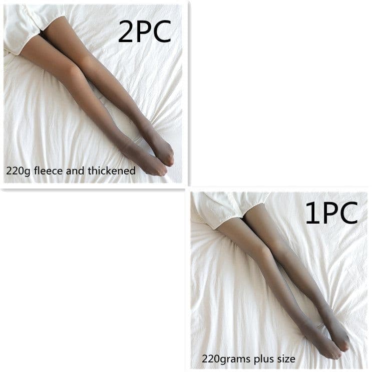 image-Fake Translucent Plus Size Leggings Fleece Lined Tights Fall And Winter Warm Fleece Pantyhose Women Fleece Lined Pantyhose Thermal Winter Tights
