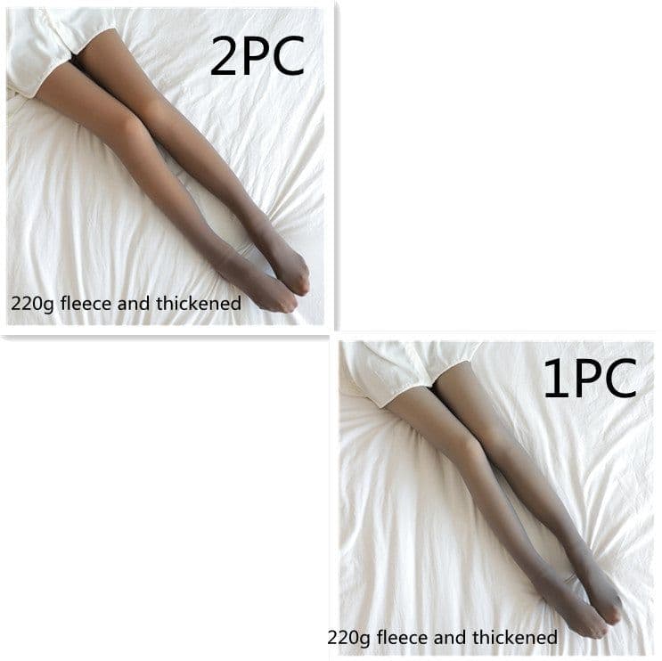 image-Fake Translucent Plus Size Leggings Fleece Lined Tights Fall And Winter Warm Fleece Pantyhose Women Fleece Lined Pantyhose Thermal Winter Tights