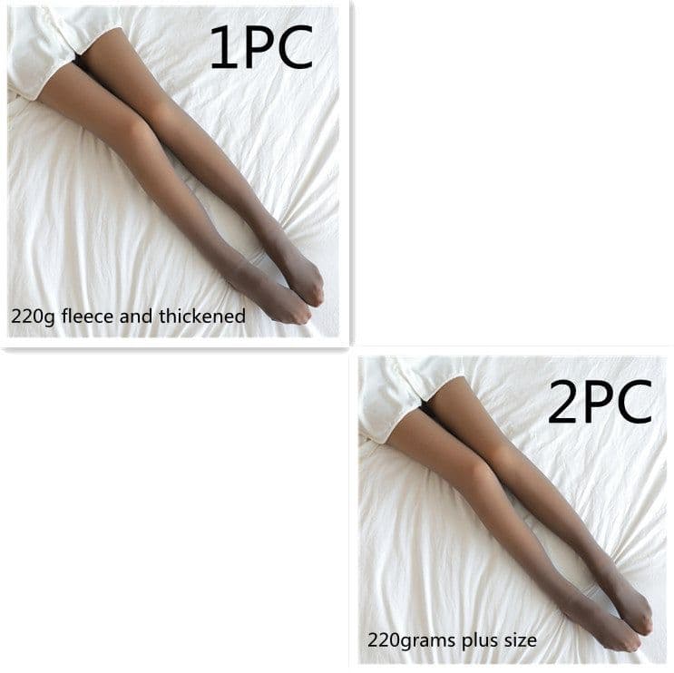 image-Fake Translucent Plus Size Leggings Fleece Lined Tights Fall And Winter Warm Fleece Pantyhose Women Fleece Lined Pantyhose Thermal Winter Tights