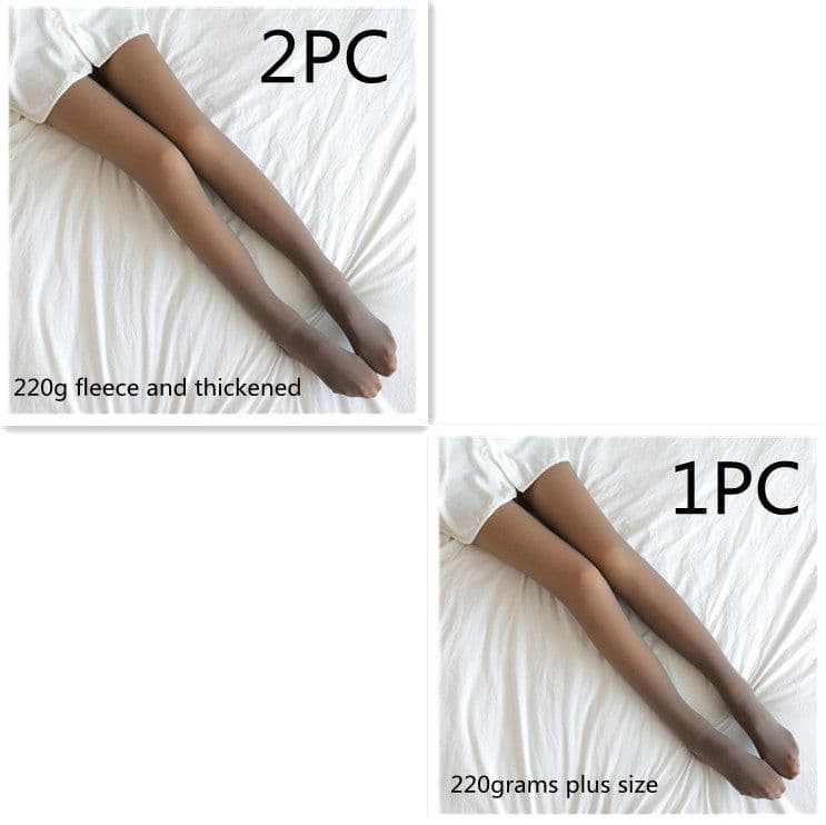image-Fake Translucent Plus Size Leggings Fleece Lined Tights Fall And Winter Warm Fleece Pantyhose Women Fleece Lined Pantyhose Thermal Winter Tights