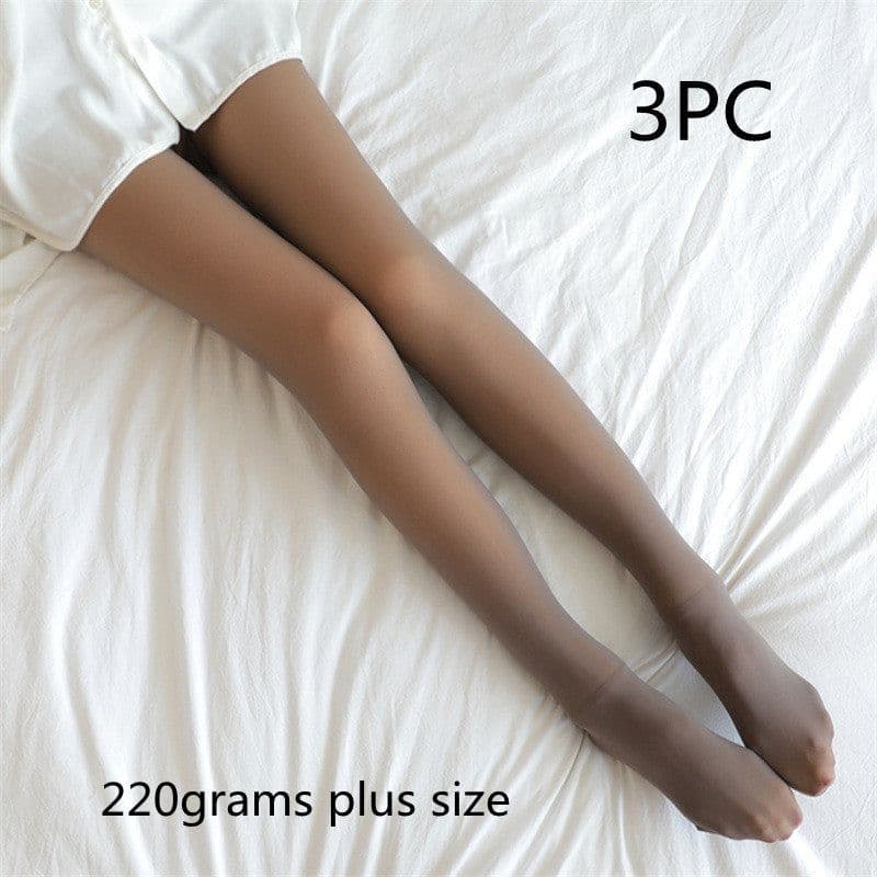 image-Fake Translucent Plus Size Leggings Fleece Lined Tights Fall And Winter Warm Fleece Pantyhose Women Fleece Lined Pantyhose Thermal Winter Tights