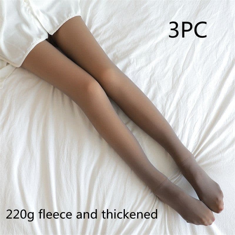 image-Fake Translucent Plus Size Leggings Fleece Lined Tights Fall And Winter Warm Fleece Pantyhose Women Fleece Lined Pantyhose Thermal Winter Tights