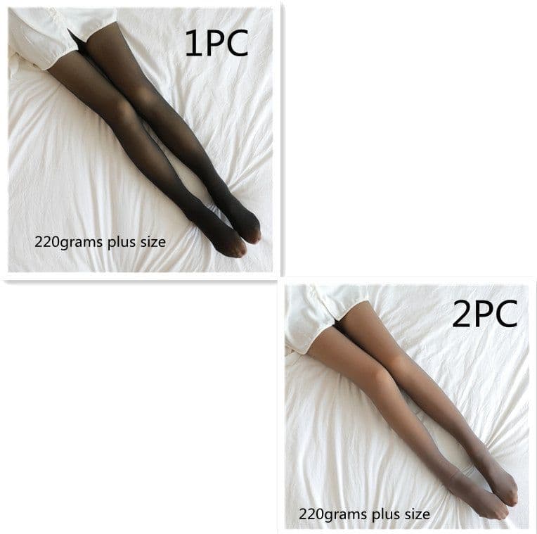 image-Fake Translucent Plus Size Leggings Fleece Lined Tights Fall And Winter Warm Fleece Pantyhose Women Fleece Lined Pantyhose Thermal Winter Tights