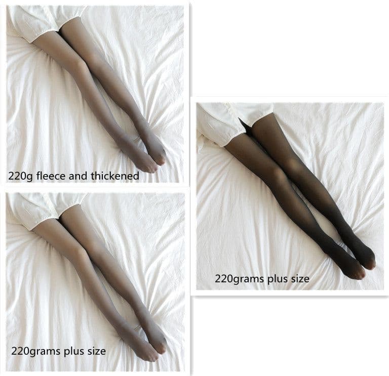 image-Fake Translucent Plus Size Leggings Fleece Lined Tights Fall And Winter Warm Fleece Pantyhose Women Fleece Lined Pantyhose Thermal Winter Tights