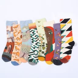 image-Renaissance Men And Women Mid-calf Spring And Autumn Cotton Sock