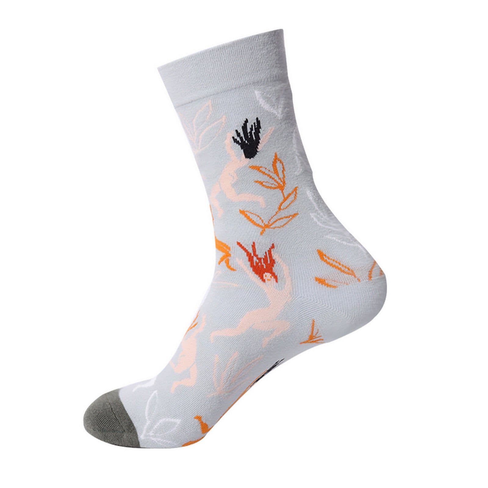 image-Renaissance Men And Women Mid-calf Spring And Autumn Cotton Sock