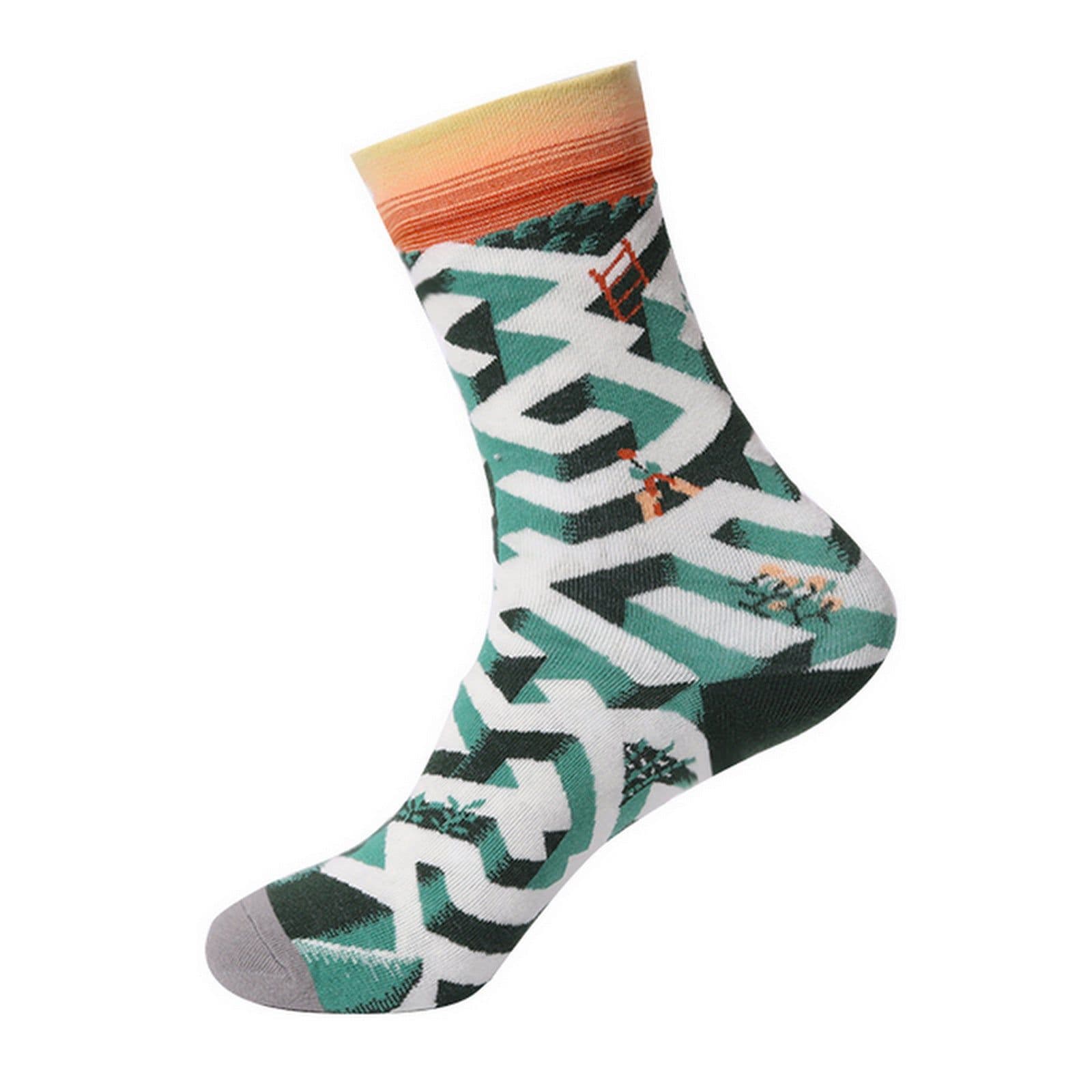 image-Renaissance Men And Women Mid-calf Spring And Autumn Cotton Sock