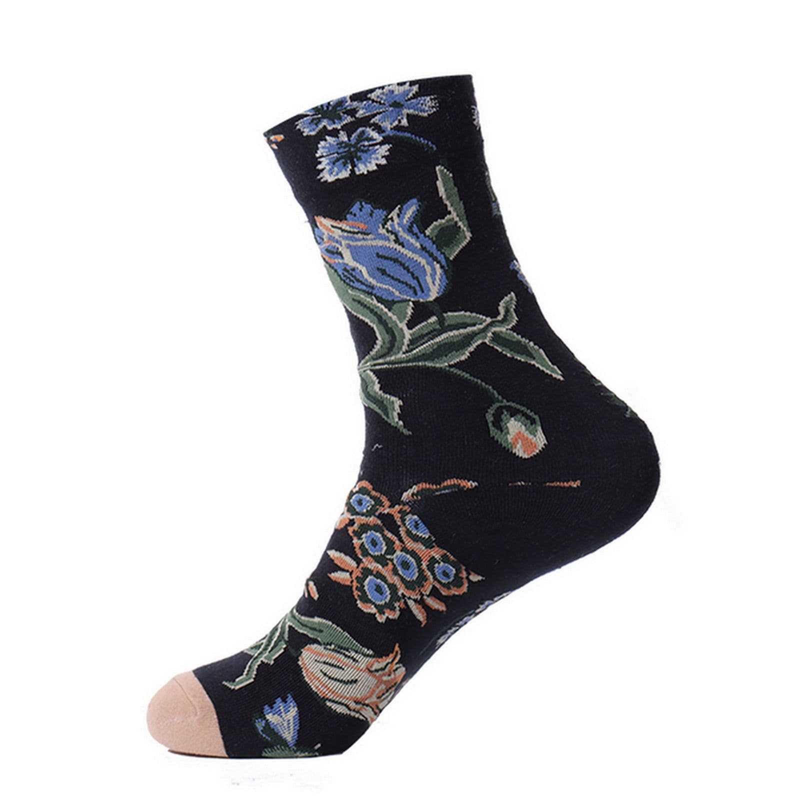 image-Renaissance Men And Women Mid-calf Spring And Autumn Cotton Sock