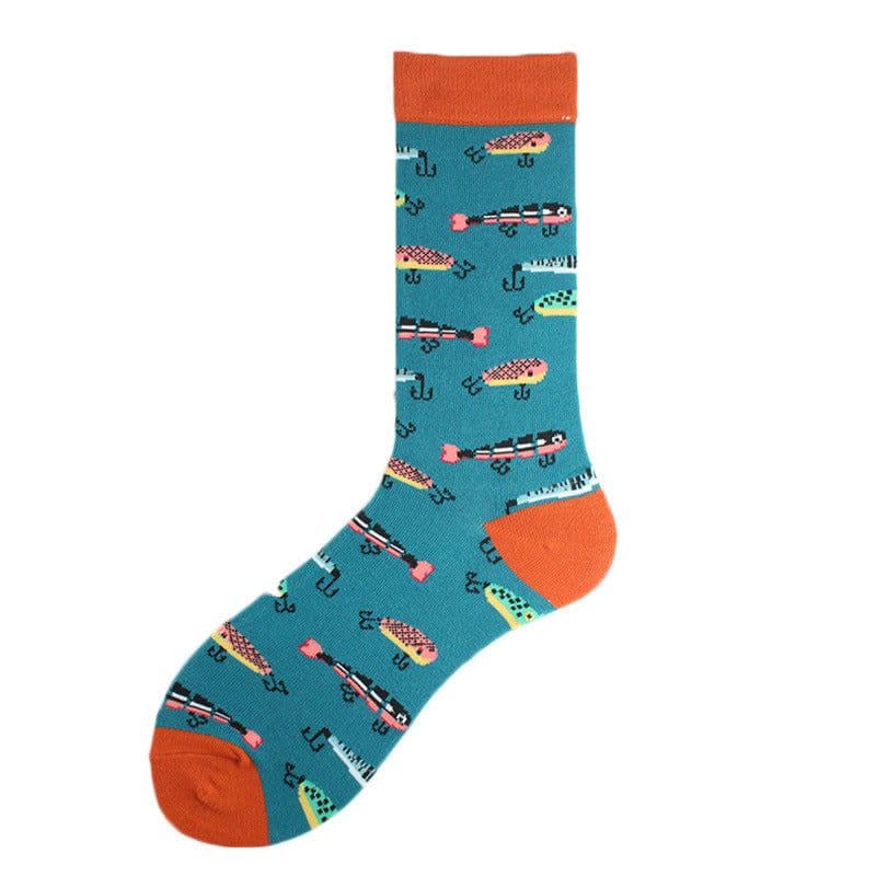 image-Men's Mid-calf Cotton Socks Jacquard Couple Sex Socks