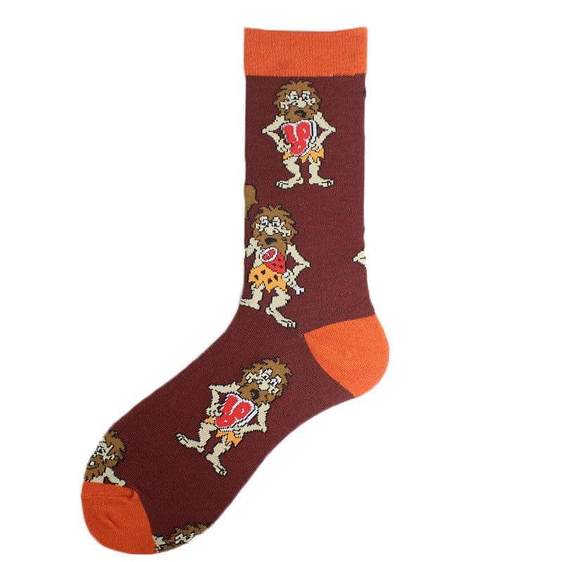 image-Men's Mid-calf Cotton Socks Jacquard Couple Sex Socks