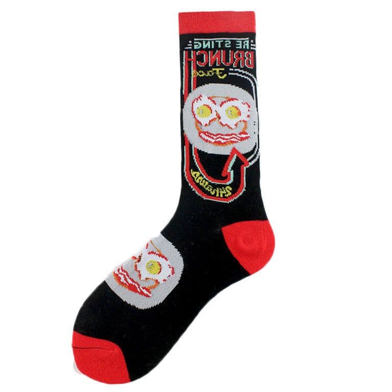 image-Men's Mid-calf Cotton Socks Jacquard Couple Sex Socks
