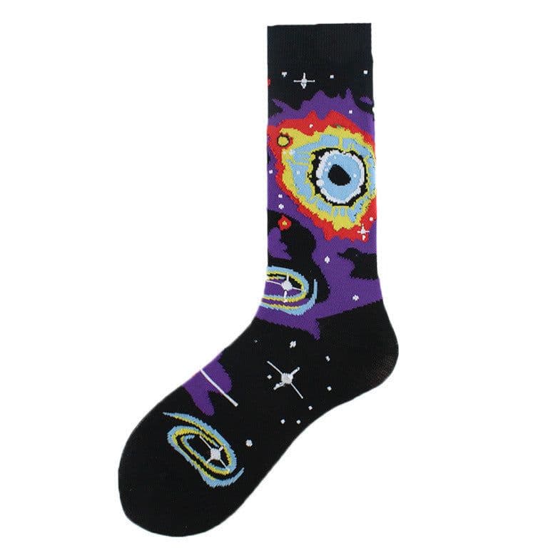 image-Men's Mid-calf Cotton Socks Jacquard Couple Sex Socks
