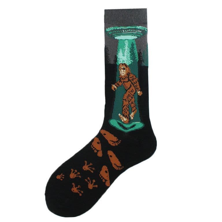 image-Men's Mid-calf Cotton Socks Jacquard Couple Sex Socks