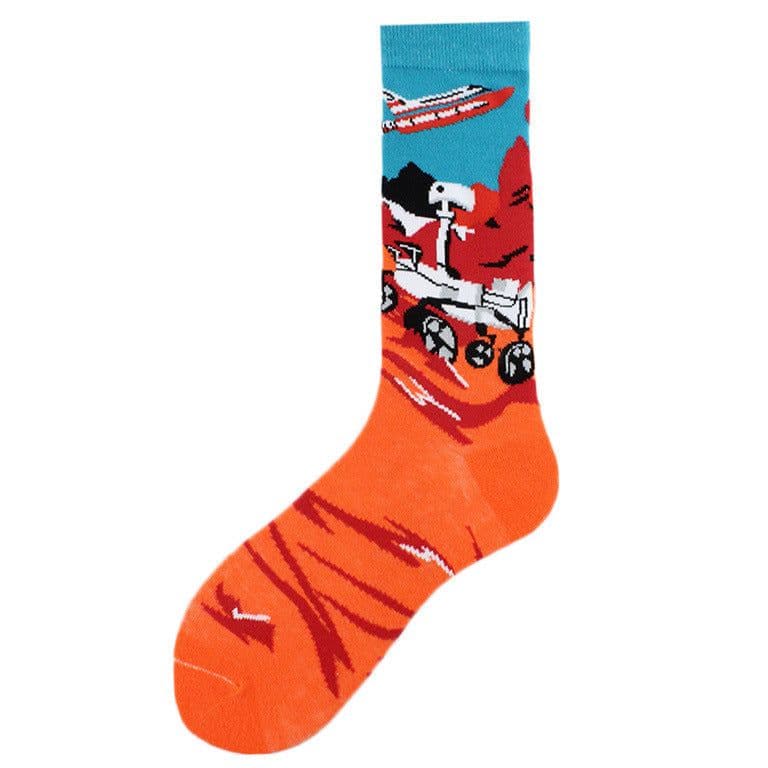 image-Men's Mid-calf Cotton Socks Jacquard Couple Sex Socks