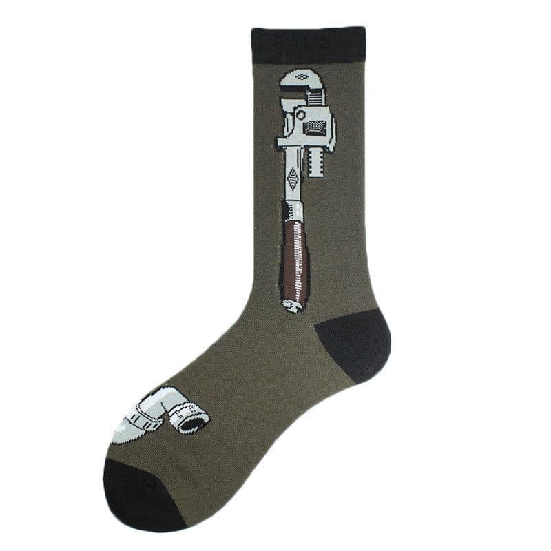 image-Men's Mid-calf Cotton Socks Jacquard Couple Sex Socks