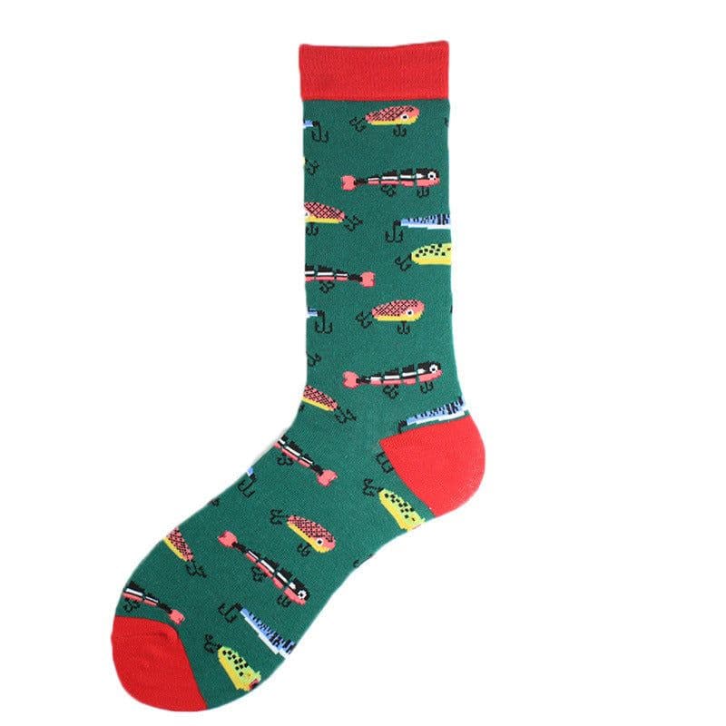image-Men's Mid-calf Cotton Socks Jacquard Couple Sex Socks