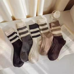 image-Spring And Autumn All-match Stripes Sports College Style Stockings
