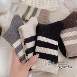 image-Spring And Autumn All-match Stripes Sports College Style Stockings
