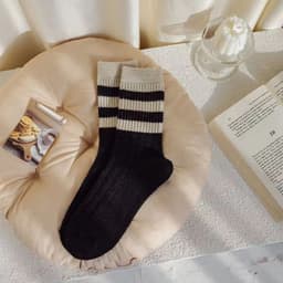 image-Spring And Autumn All-match Stripes Sports College Style Stockings
