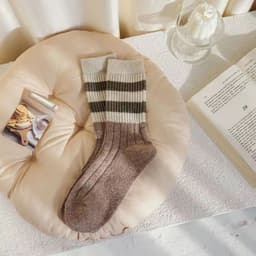 image-Spring And Autumn All-match Stripes Sports College Style Stockings