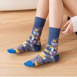 image-Women's Retro Spring And Autumn Cotton Sock
