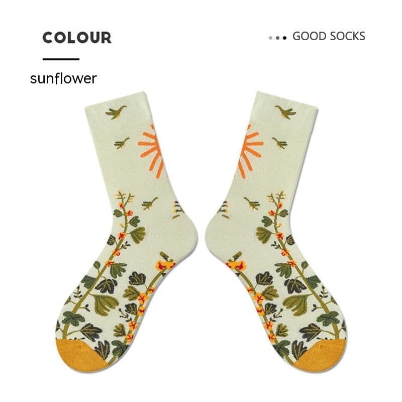 image-Women's Retro Spring And Autumn Cotton Sock
