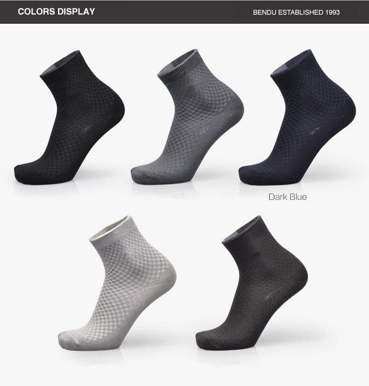 image-Bamboo Fiber Anti Odor Socks Middle Tube