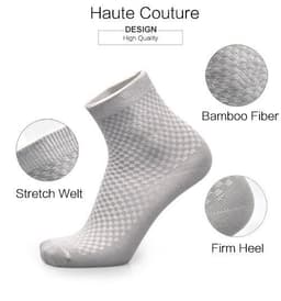 image-Bamboo Fiber Anti Odor Socks Middle Tube