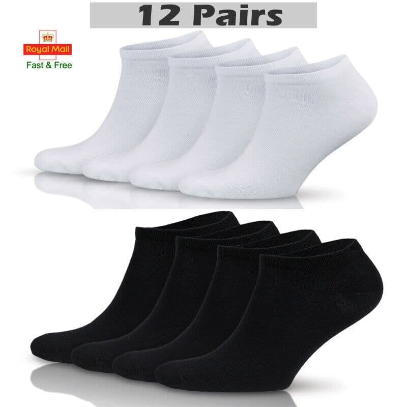 image-12 Pair Men Women Trainer Liner Ankle Socks Invisible Cotton Low Cut Sport Socks