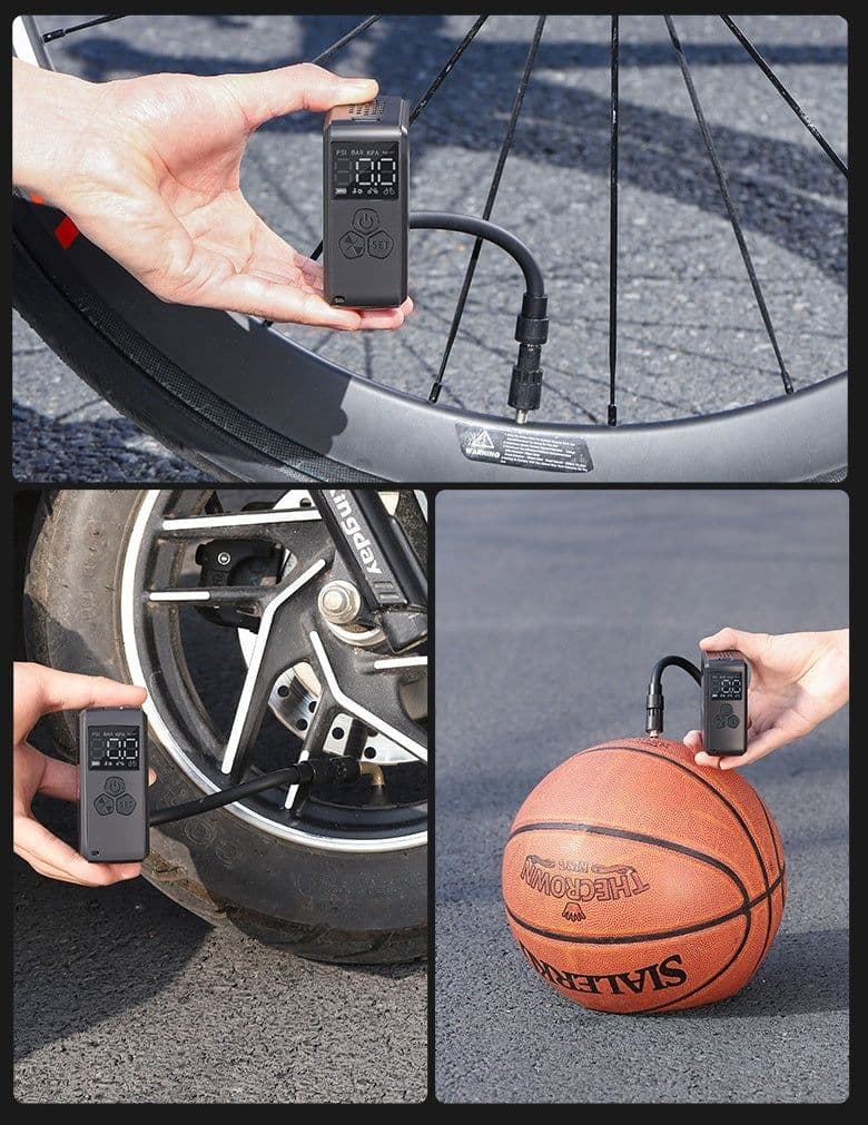 image-Mini Electric Tire Portable High Pressure American French Valve Road Mountain Bike Riding Air